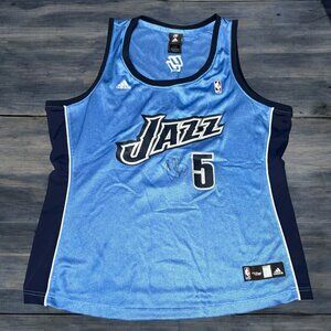 Utah Jazz Authentic Carlos Boozer #5 NBA Basketball Jersey Signed Women's XL